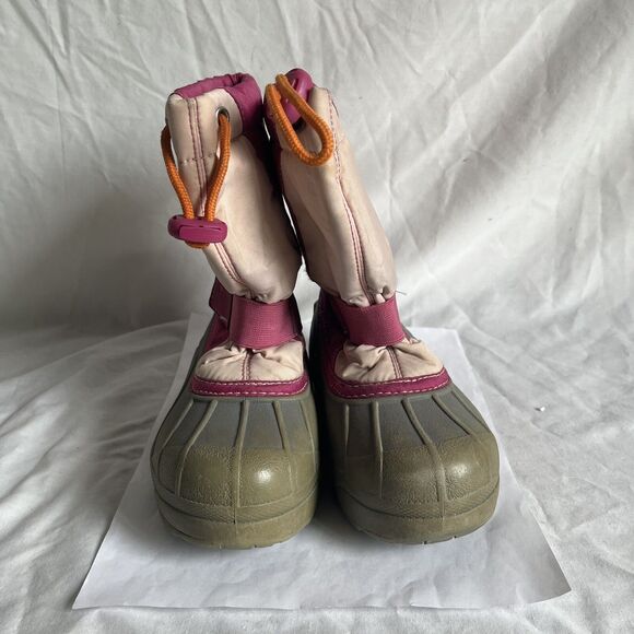 Columbia Powderbug Plus Winter Snow Boots Pink Youth Girls Size 12 - Picture 2 of 7